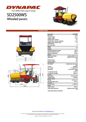 Kolové finišery Dynapac SD 2500 WS