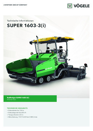 Kolové finišery Vögele Super 1603-3i