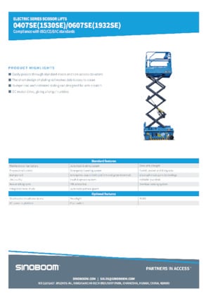 Kolové nůžkové plošiny Sinoboom 0607SE