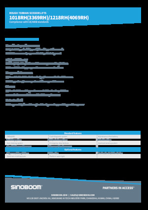 Kolové nůžkové plošiny Sinoboom 1018RH 