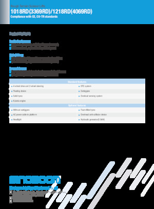 Kolové nůžkové plošiny Sinoboom 1018RD