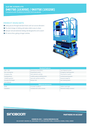 Kolové nůžkové plošiny Sinoboom 1530SE
