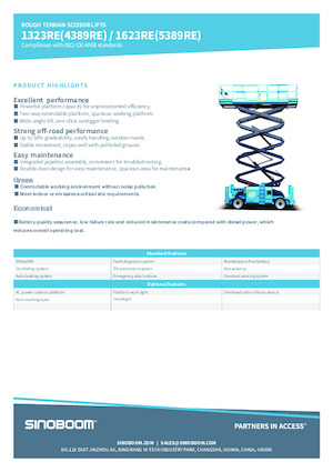 Kolové nůžkové plošiny Sinoboom 1623RE 
