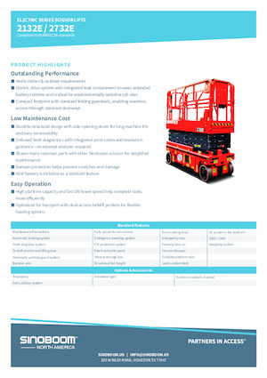 Kolové nůžkové plošiny Sinoboom 2132E