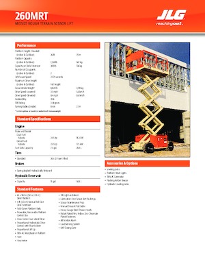 Kolové nůžkové plošiny JLG 260MRT