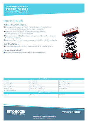 Kolové nůžkové plošiny Sinoboom 5389RE