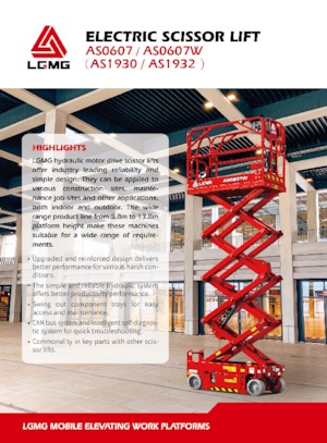 Kolové nůžkové plošiny LGMG  AS0607 