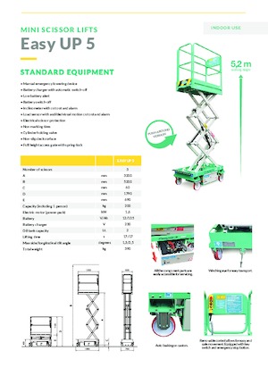 Kolové nůžkové plošiny Imer Easy UP 5
