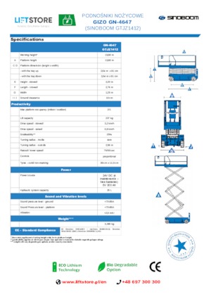 Kolové nůžkové plošiny Sinoboom GN 4647