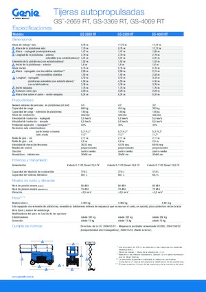 Kolové nůžkové plošiny Genie GS-3369 RT