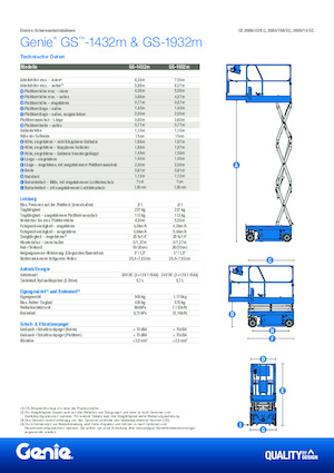 Kolové nůžkové plošiny Genie GS-1432m E-Drive