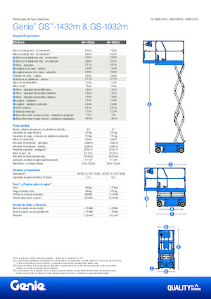 Kolové nůžkové plošiny Genie GS-1432m E-Drive