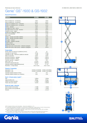 Kolové nůžkové plošiny Genie GS-1932 E-Drive