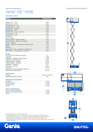 Kolové nůžkové plošiny Genie GS-4046