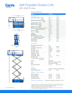 Kolové nůžkové plošiny Genie GS-4046