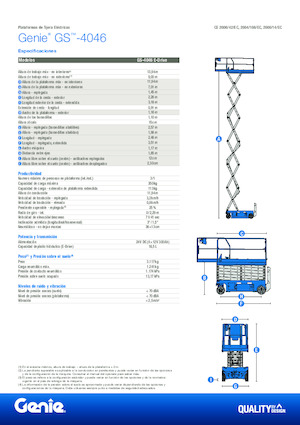 Kolové nůžkové plošiny Genie GS-4046