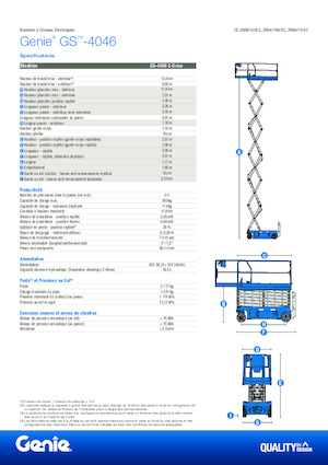 Kolové nůžkové plošiny Genie GS-4046