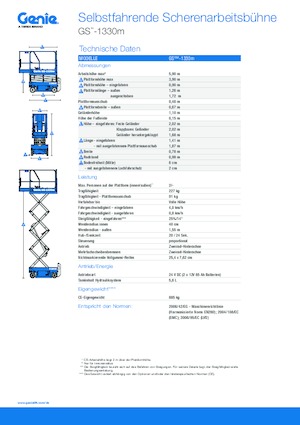 Kolové nůžkové plošiny Genie GS-1330