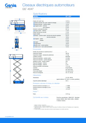 Kolové nůžkové plošiny Genie GS-4047