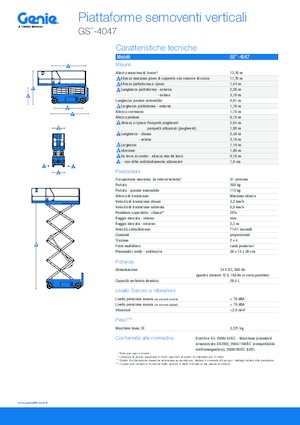 Kolové nůžkové plošiny Genie GS-4047