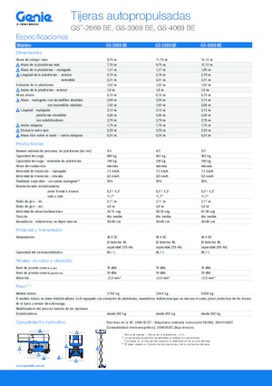 Kolové nůžkové plošiny Genie GS-3369 BE
