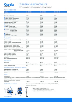 Kolové nůžkové plošiny Genie GS-3369 BE