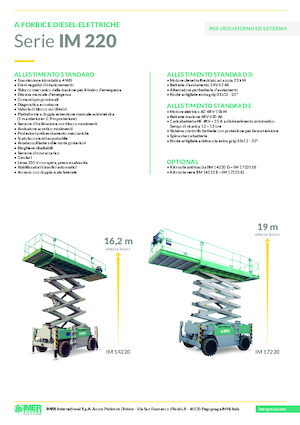 Kolové nůžkové plošiny Imer IM 14220 D