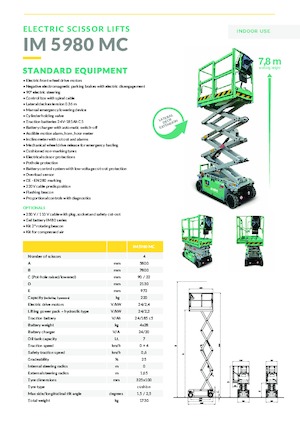 Kolové nůžkové plošiny Imer IM 5980 MC