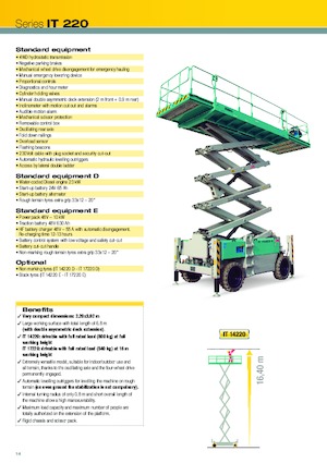Kolové nůžkové plošiny Iteco IT 14220 E