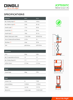 Kolové nůžkové plošiny Dingli JCPT0507C