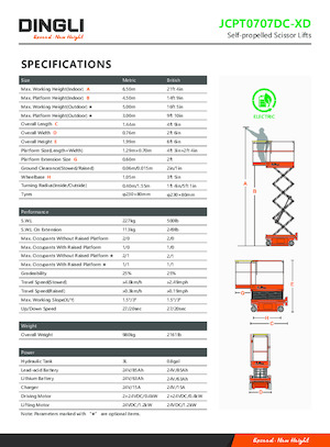 Kolové nůžkové plošiny Dingli JCPT0707DC-XD
