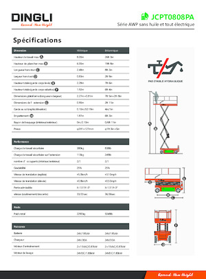 Kolové nůžkové plošiny Dingli JCPT0808PA
