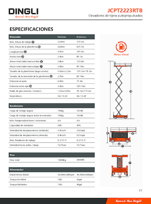 Kolové nůžkové plošiny Dingli JCPT2223RTB