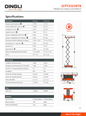 Kolové nůžkové plošiny Dingli JCPT2223RTB