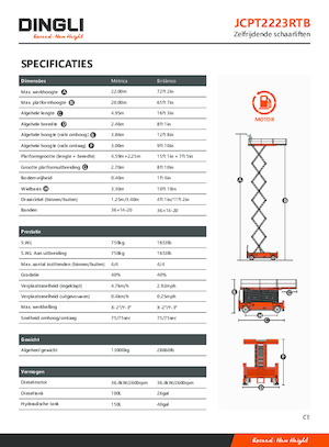 Kolové nůžkové plošiny Dingli JCPT2223RTB