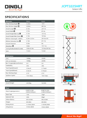 Kolové nůžkové plošiny Dingli JCPT3225HRT