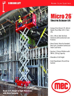 Kolové nůžkové plošiny MEC Micro 26