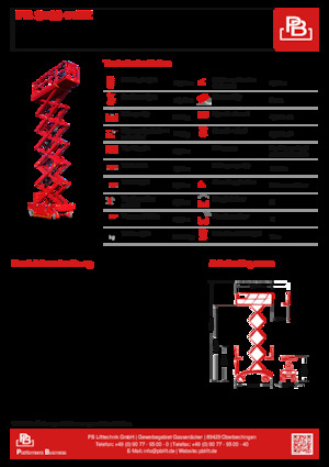 Kolové nůžkové plošiny PB PB S160-14EZ