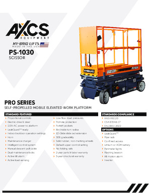 Kolové nůžkové plošiny AXCS PS-1030 