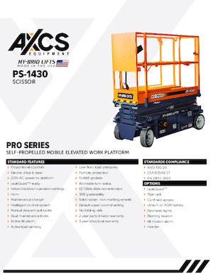 Kolové nůžkové plošiny AXCS PS-1430