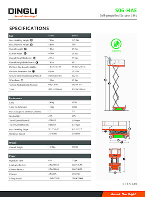 Kolové nůžkové plošiny Dingli S06-HAE