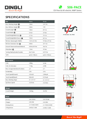 Kolové nůžkové plošiny Dingli S06-PACE