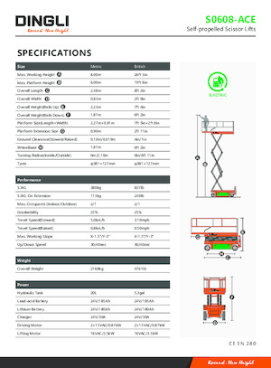 Kolové nůžkové plošiny Dingli S0608-ACE
