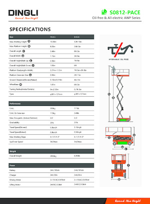 Kolové nůžkové plošiny Dingli S0812-PACE