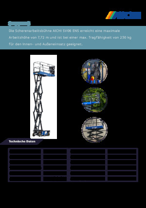 Kolové nůžkové plošiny Aichi SV06ENS