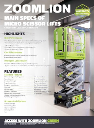 Kolové nůžkové plošiny Zoomlion ZS0407DC-Li