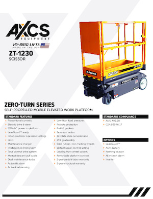 Kolové nůžkové plošiny AXCS ZT-1230