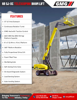 Kolové teleskopické pracovní plošiny GMG 68 SJ-XC 