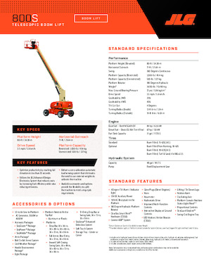 Kolové teleskopické pracovní plošiny JLG 800S