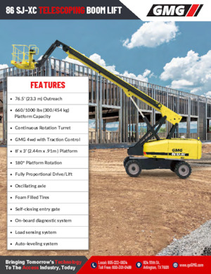 Kolové teleskopické pracovní plošiny GMG 86 SJ-XC